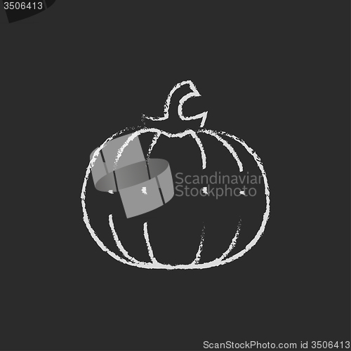Image of Pumpkin icon drawn in chalk.