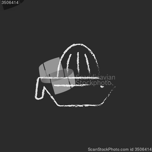 Image of Lemon squeezer icon drawn in chalk.