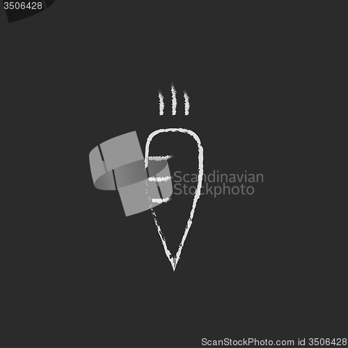 Image of Carrot icon drawn in chalk.