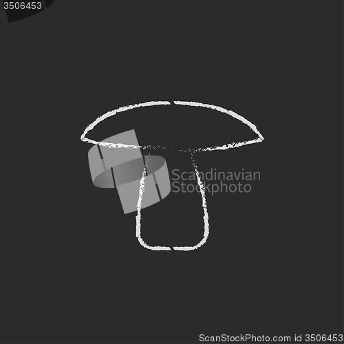 Image of Mushroom icon drawn in chalk.
