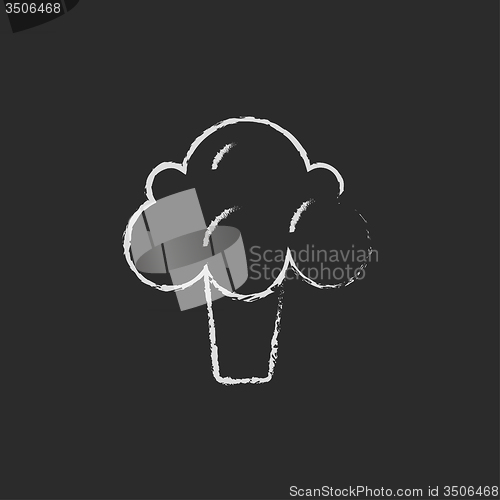 Image of Broccoli icon drawn in chalk.