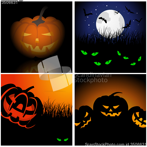 Image of Set of Halloween Greeting Cards