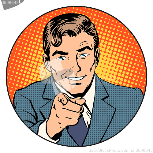 Image of Man pointing finger in the circle