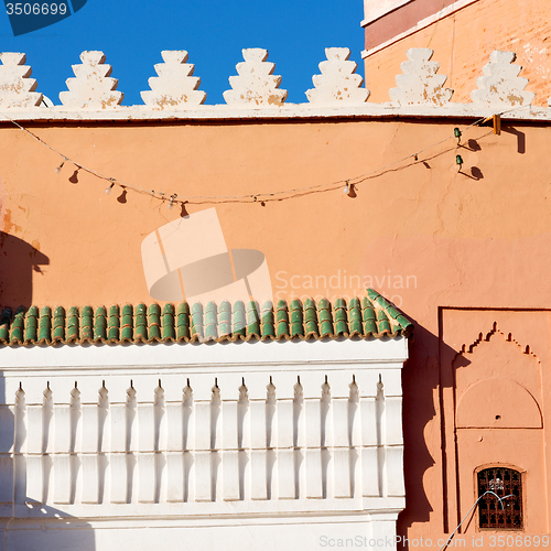 Image of line in morocco africa old tile and colorated floor ceramic abst