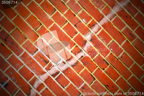 Image of in london   the         texture of a ancien wall and ruined bric