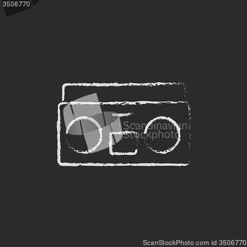 Image of Cassette player icon drawn in chalk.