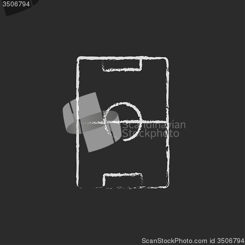 Image of Stadium layout icon drawn in chalk.