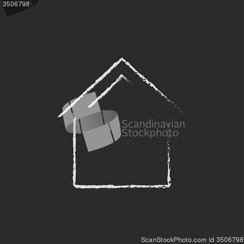 Image of House icon drawn in chalk.