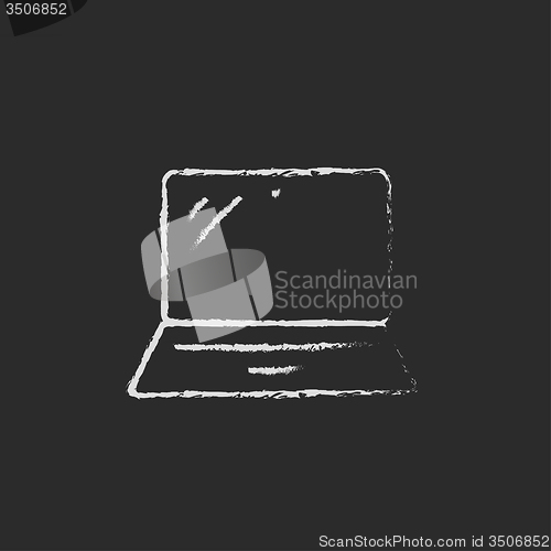 Image of Laptop icon drawn in chalk.