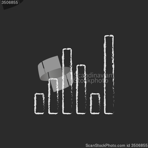 Image of Digital equalizer icon drawn in chalk.