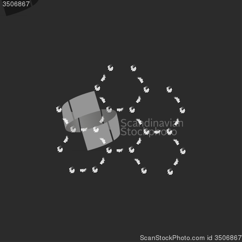 Image of Molecule icon drawn in chalk.