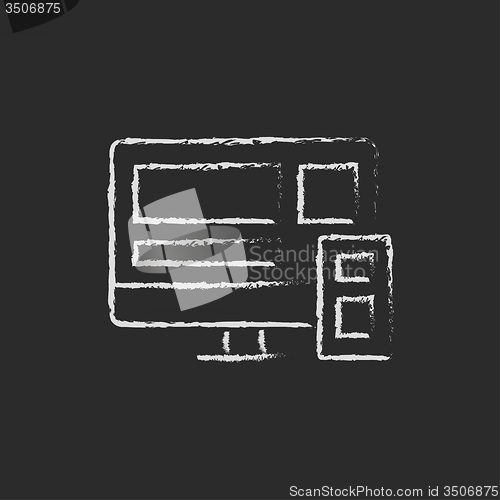 Image of Responsive web design icon drawn in chalk.
