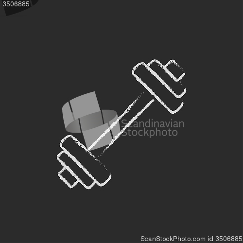 Image of Dumbbell icon drawn in chalk.