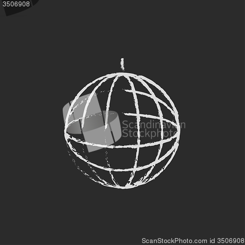 Image of Disco ball icon drawn in chalk.