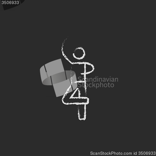 Image of Male dancer icon drawn in chalk.