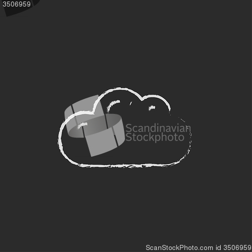 Image of Cloud computing icon drawn in chalk.