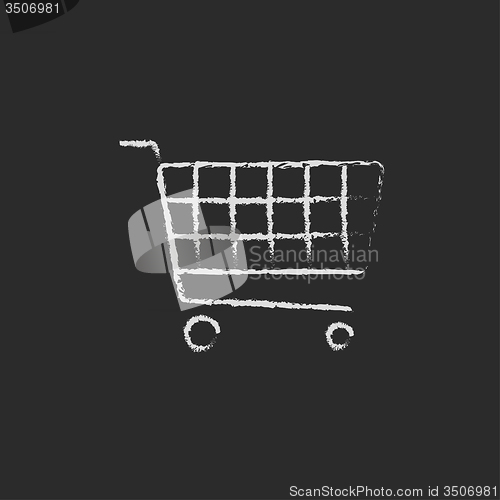 Image of Shopping cart icon drawn in chalk.