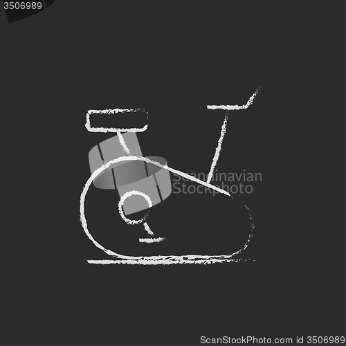 Image of Exercise bike icon drawn in chalk.