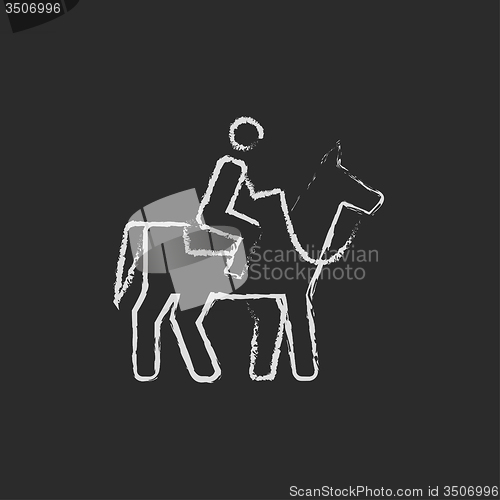 Image of Horse riding icon drawn in chalk.