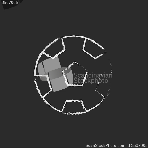 Image of Soccer ball icon drawn in chalk.