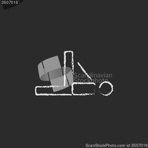 Image of Man making exercises icon drawn in chalk.