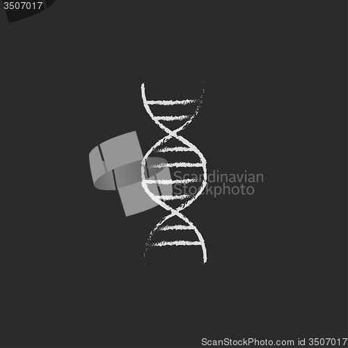 Image of DNA icon drawn in chalk.