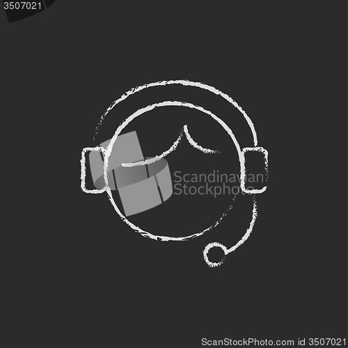 Image of Customer service icon drawn in chalk.