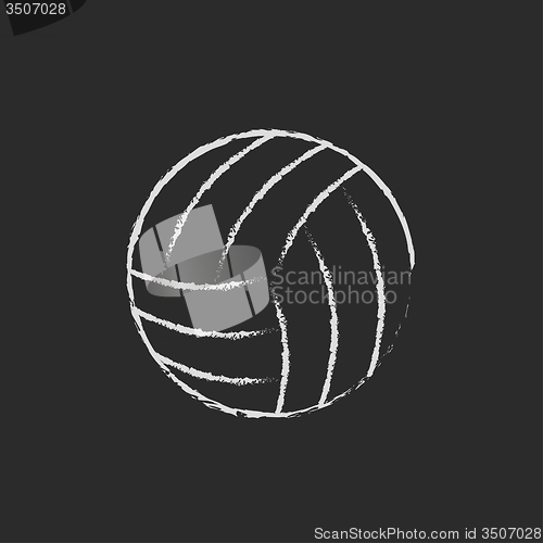 Image of Volleyball ball icon drawn in chalk.