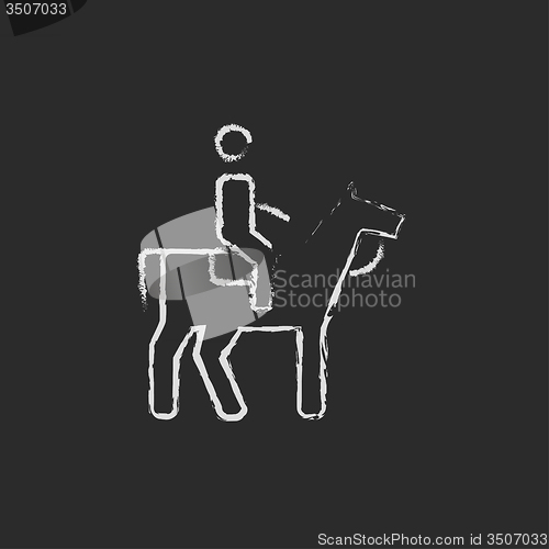 Image of Horse riding icon drawn in chalk.