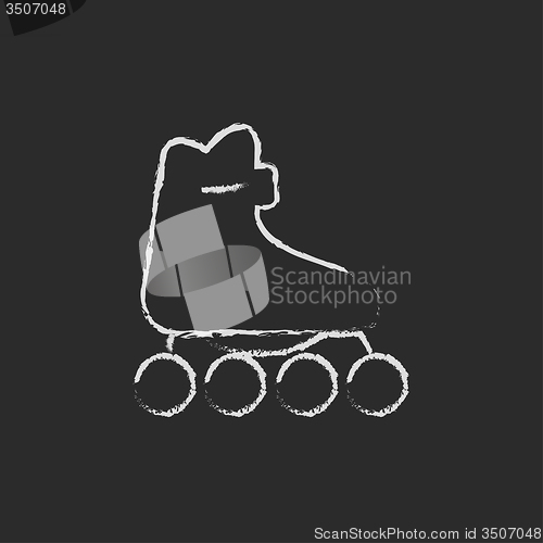 Image of Roller skate icon drawn in chalk.