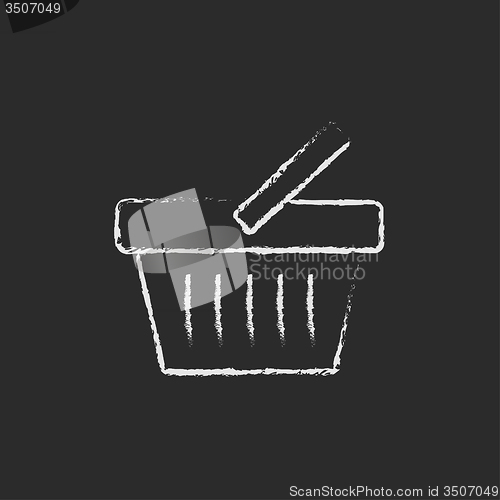 Image of Shopping basket icon drawn in chalk.