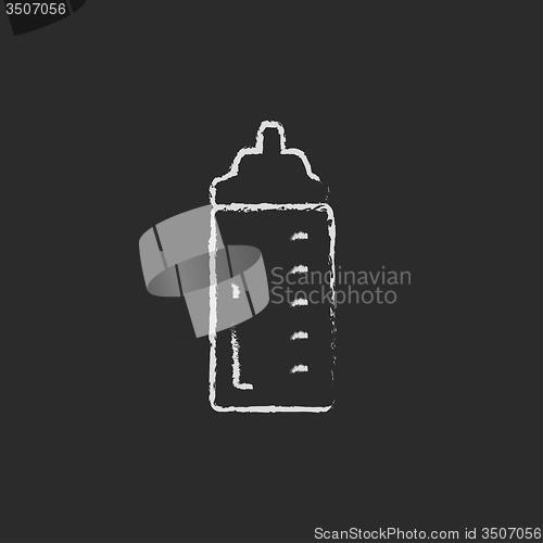 Image of Feeding bottle icon drawn in chalk.