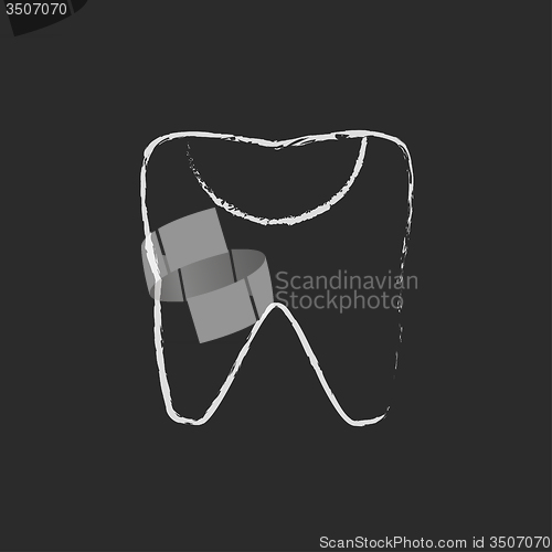 Image of Tooth decay icon drawn in chalk.