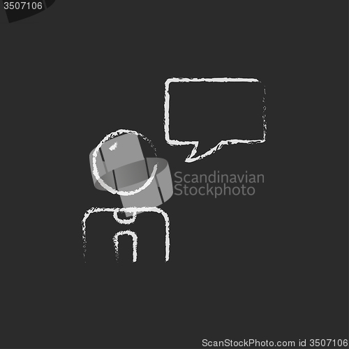 Image of Customer service icon drawn in chalk.