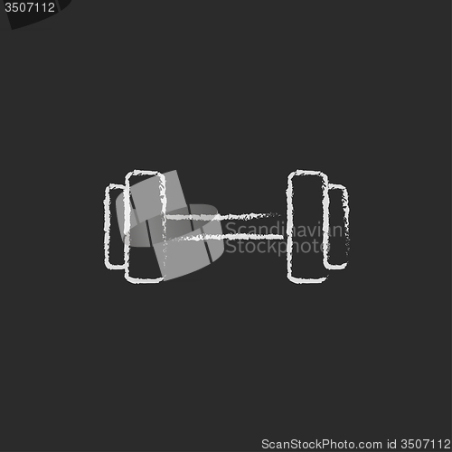 Image of Dumbbell icon drawn in chalk.