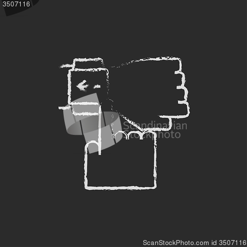 Image of Smartwatch icon drawn in chalk.