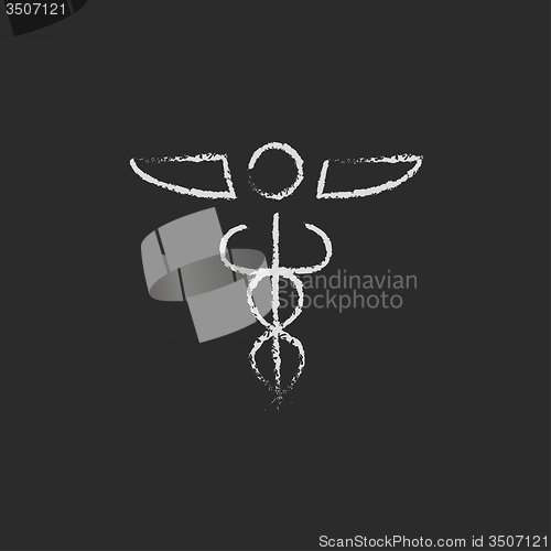 Image of Medical symbol icon drawn in chalk.