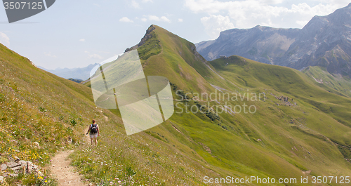 Image of Hiker, young woman with backpack