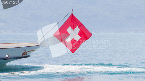 Image of Ship with Swiss flag 