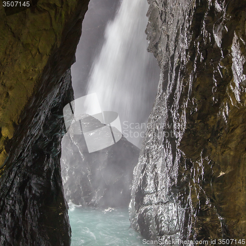 Image of Trummelbach falls (Trummelbachfalle), waterfall in the mountain