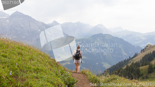 Image of Hiker, young woman with backpack