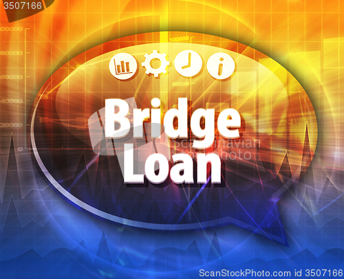 Image of Bridge Loan  Business term speech bubble illustration