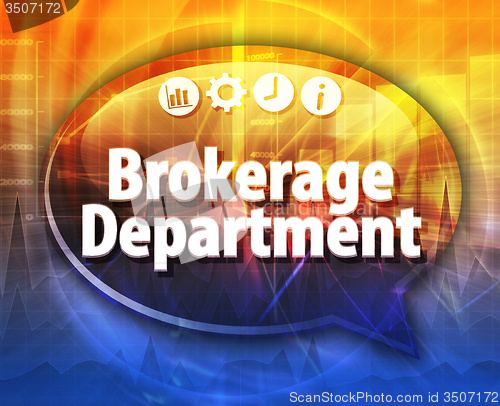 Image of Brokerage Department  Business term speech bubble illustration