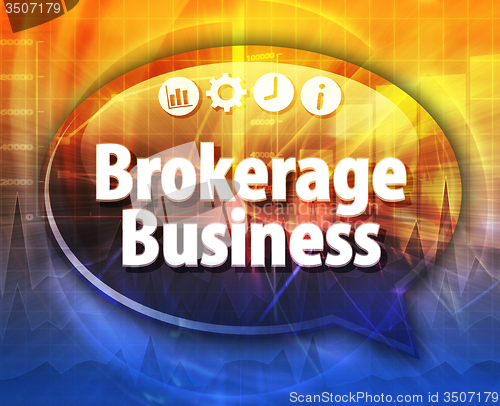 Image of Brokerage Business  Business term speech bubble illustration