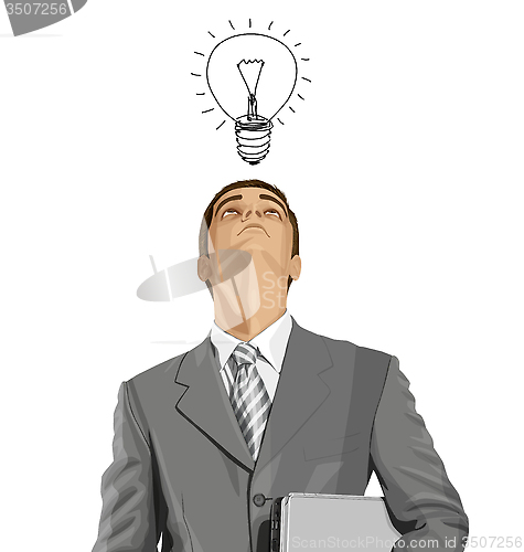 Image of Vector Businessman With Laptop