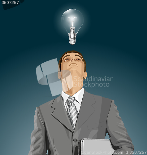 Image of Vector Businessman With Laptop