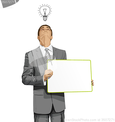Image of Vector Business Man with Empty Write Board