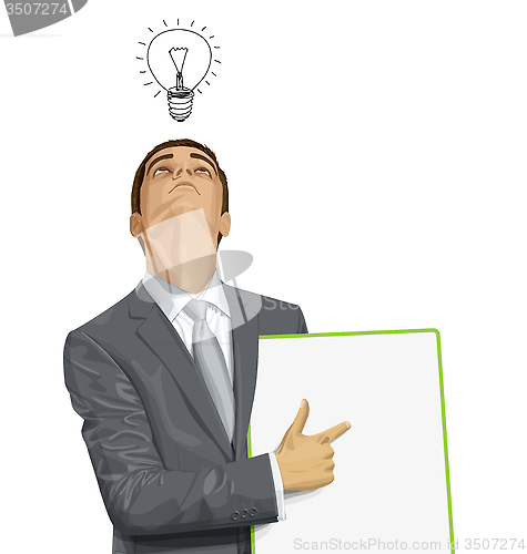 Image of Vector Businessman With Empty Write Board