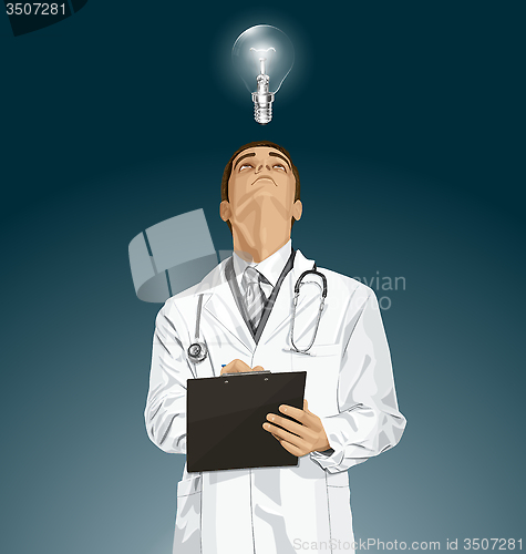 Image of Vector Doctor Man With Clipboard