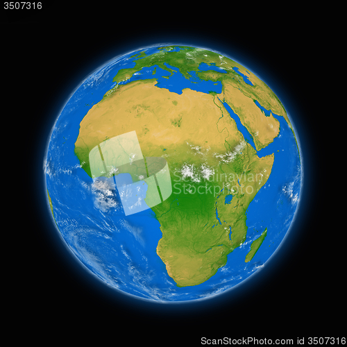 Image of Africa on planet Earth